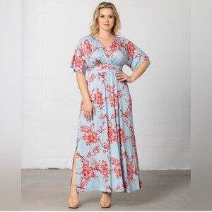NWT Kiyonna Vienna Maxi Dress in Cherry Blossom Size 3X